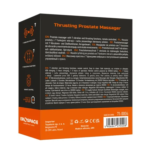 Массажер простаты — Erospace Men’s Play Thrusting Prostate Massager B4