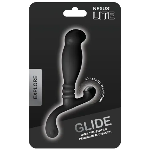 Nexus Glide Black массажер простаты для новичков, ультрастимулирующий с промежностным массажером