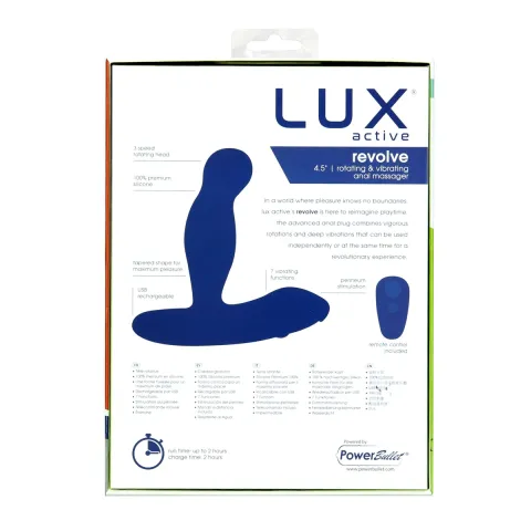 Массажер простаты с вращением и вибрацией Lux Active Revolve, пульт ДУ