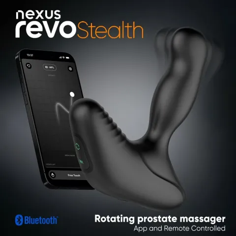 Умный массажер простаты Nexus Revo Stealth с приложением, вибрацией + вращением, дистанционным управлением, до 10 часов работы