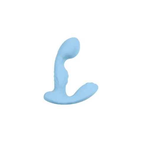 Вибромассажер для простаты S Pleasures Premium FUZZY, бирюзовый, с рельефом, 10 режимов вибрации