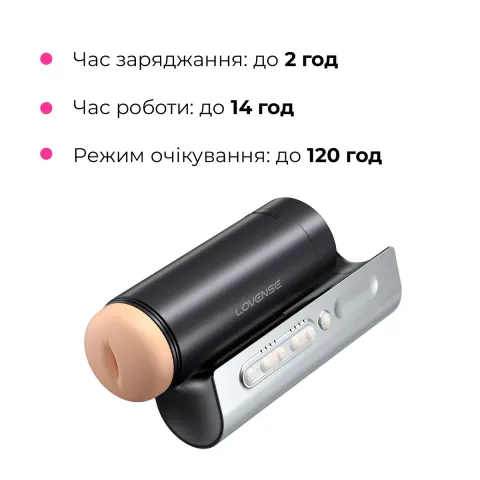 Інтерактивний смарт-мастурбатор Lovense Solace Pro, до 230–300 фрикцій на хвилину, до 14 годин роботи