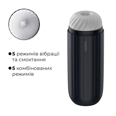 Интерактивный умный мастурбатор с вибрацией и всасыванием Svakom Sam Neo 2 Pro, нагретый до 38 °C