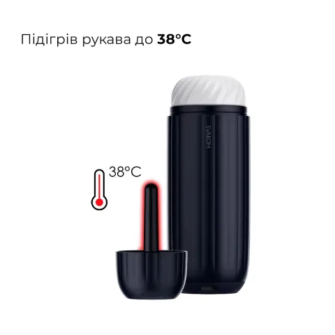 Интерактивный умный мастурбатор с вибрацией и всасыванием Svakom Sam Neo 2 Pro, нагретый до 38 °C
