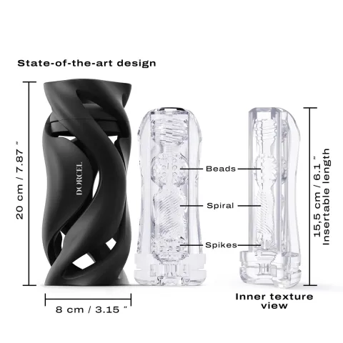 Мастурбатор Dorcel DEEP BLOW BLACK, двойное назначение