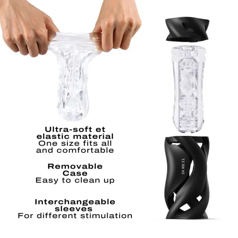 Мастурбатор Dorcel DEEP BLOW BLACK, двойное назначение