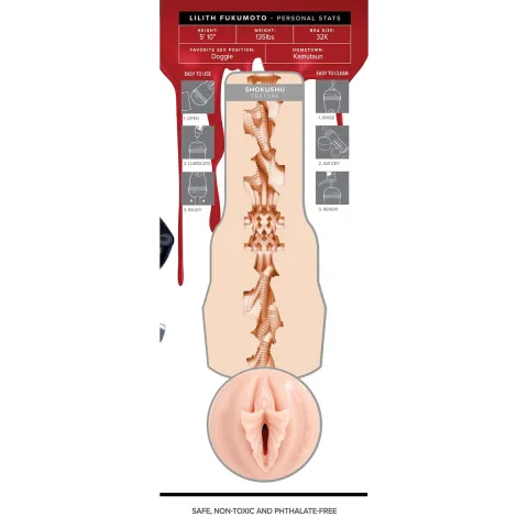 Мастурбатор Fleshlight Fantasy: Lilith Fukumoto Shokushu, очень нежный, фантазийный канал