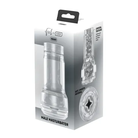 Мастурбатор Kiiroo Feel Pocket Crystal, сумісний з інтерактивною насадкою PowerBlow