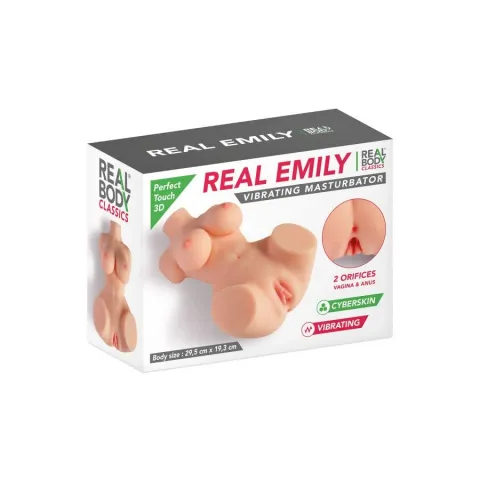 Мастурбатор-мініторс з вібрацією Real Body Real Emily, вагіна та анус, 29,5х19,3 см