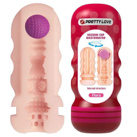 Мастурбатор — PRETTY LOVE Flora Vacuum Cup, TPE, телесный цвет