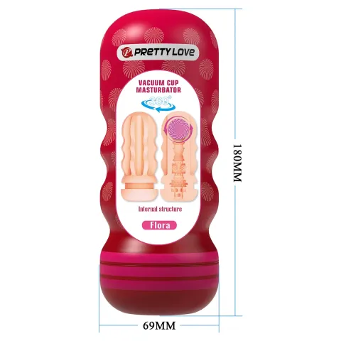 Мастурбатор — PRETTY LOVE Flora Vacuum Cup, TPE, телесный цвет