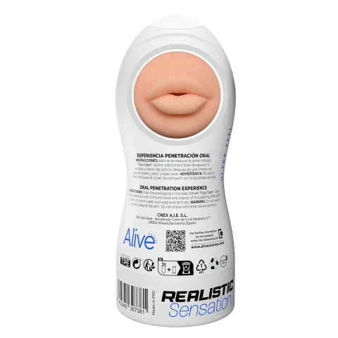 Мастурбатор «ротик» Alive Maxi Flex L Oral, реалистичный вход, рельефный канал