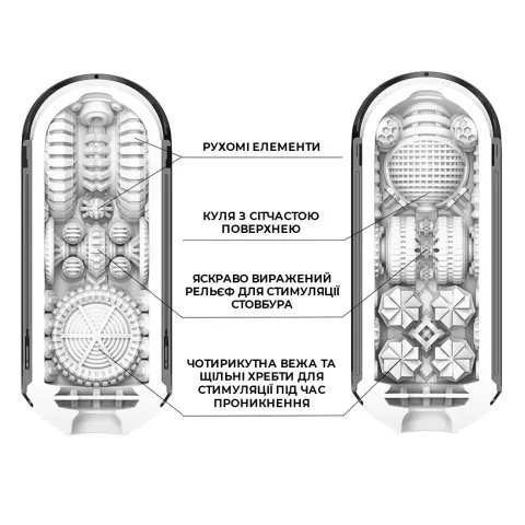 Мастурбатор Tenga Flip Zero Gravity Back, регулируемая интенсивность стимуляции, раскладной