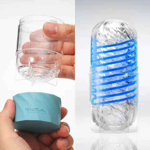 Мастурбатор Tenga Spinner DX 01 Drops с упругой стимулирующей спиралью внутри, нежное воздействие