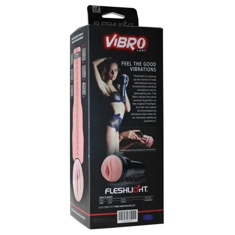 Мастурбатор с вибрацией Fleshlight Vibro Pink Lady Touch, три виброшарика, стимулирующий рельеф