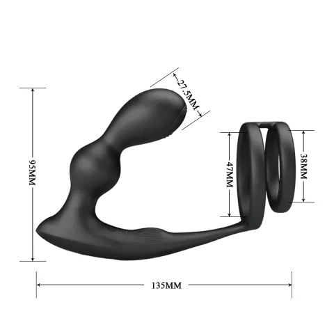 Анальна пробка з ерекційним кільцем - Mr Play Remote Control Vibrating Prostate Massager