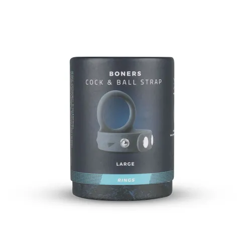 Двойное кольцо для эрекции Boners Cock & Ball Strap L, регулировка диаметра, 3,5–6 см