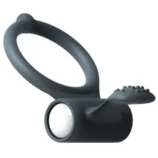 Dorcel Power Clit Black V2 Эрекционное кольцо с вибрацией и языком с щёткой