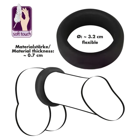 Кольцо для эрекции — Black Velvets Cock Ring, 3,2 см