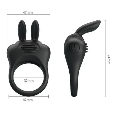 Эрекционное кольцо — Pretty Love Davion Penis Ring Black