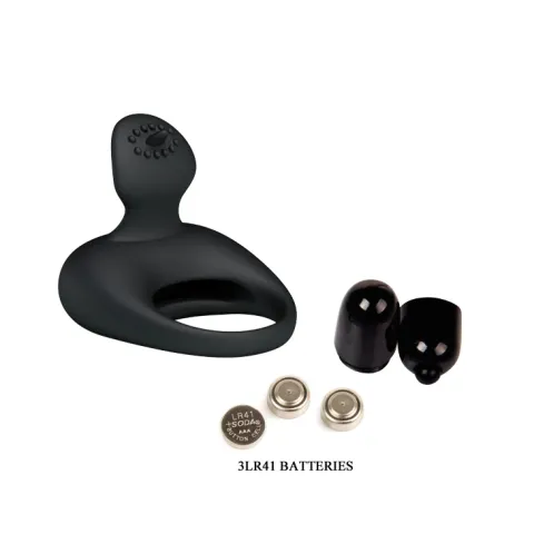 Кольцо для эрекции — Pretty Love Stimulating Tonguo Penis Ring Black