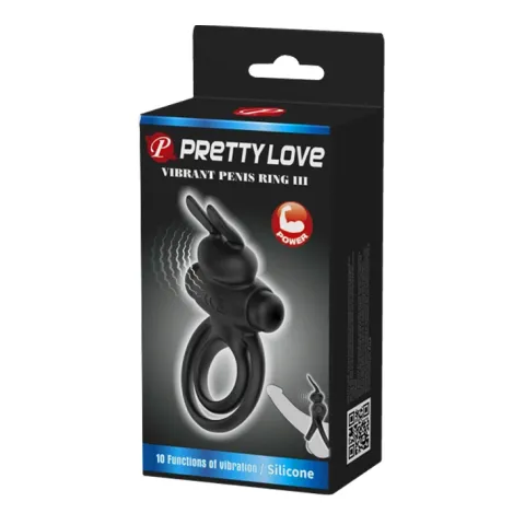 Эрекционное кольцо — Pretty Love Vibrant Penis Ring III Black
