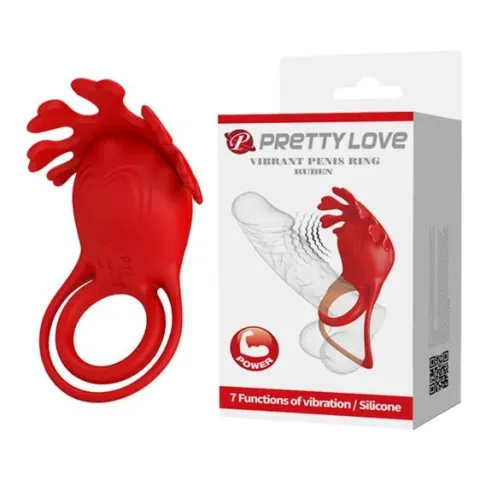 Эрекционное кольцо — Pretty Love Vibrant Penis Ring Ruben Red