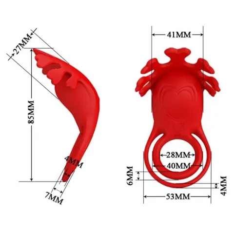 Эрекционное кольцо — Pretty Love Vibrant Penis Ring Ruben Red