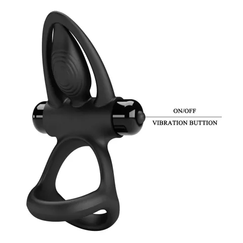 Эрекционное кольцо — Pretty Love Vibration Cock Ring Black
