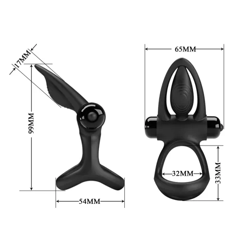 Эрекционное кольцо — Pretty Love Vibration Cock Ring Black