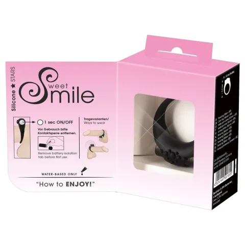 Ерекційне кільце - Sweet Smile Vibrating Cock Ring Black