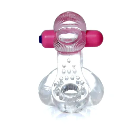 Ерекційне кільце - Tongue Vibro CockRing Clear