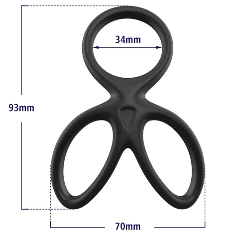 Ерекційне кільце - Triple Silicone Cock Ring Erospace Men’s Play B14