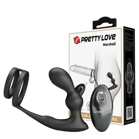 Эрекционное кольцо с анальной пробкой — Pretty Love Marshal Penis Sleeve