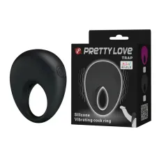 Ерекційне кільце з вібрацією PRETTY LOVE Trap, з мінівібратором для клітора, силіконове