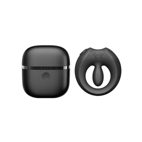 Смарт-виброкольцо для эрекции Zalo Apis Obsidian Black, до 4 часов работы, зарядный чехол