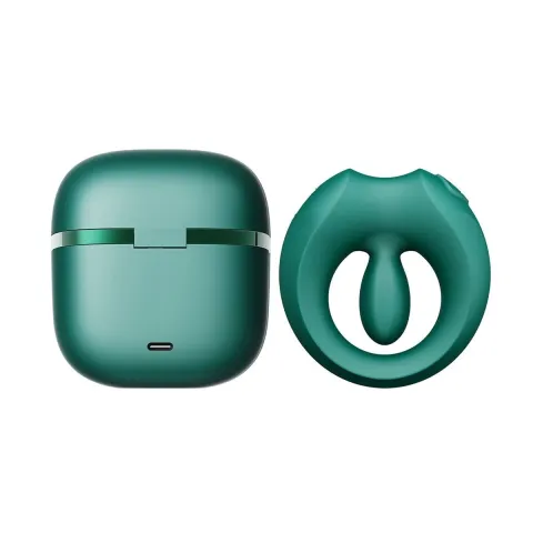 Ерекційне смарт-віброкільце Zalo Apis Turquoise Green, до 4 годин роботи, зарядний кейс
