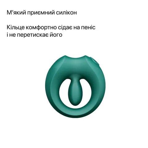 Ерекційне смарт-віброкільце Zalo Apis Turquoise Green, до 4 годин роботи, зарядний кейс