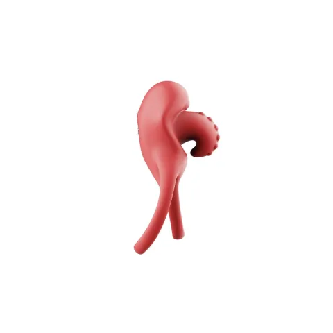 Виброкольцо для эрекции — Dual Ring Tongue Vibe Red
