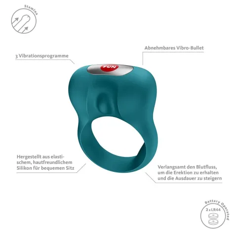 Виброкольцо для эрекции Fun Factory Steady Bottle Green