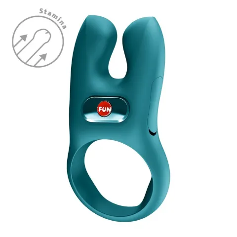 Виброкольцо для эрекции с двойной стимуляцией клитора Fun Factory NŌS CLASSIC Bottle Green, 2 мотора