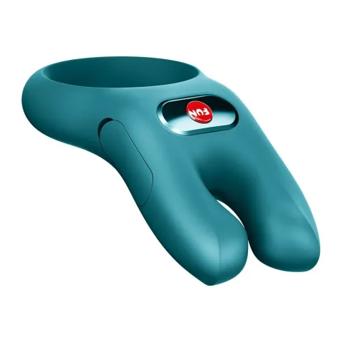 Виброкольцо для эрекции с двойной стимуляцией клитора Fun Factory NŌS CLASSIC Bottle Green, 2 мотора