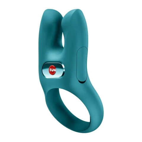 Виброкольцо для эрекции с двойной стимуляцией клитора Fun Factory NŌS CLASSIC Bottle Green, 2 мотора
