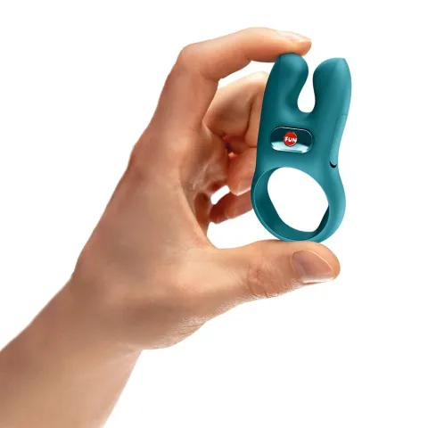 Виброкольцо для эрекции с двойной стимуляцией клитора Fun Factory NŌS CLASSIC Bottle Green, 2 мотора