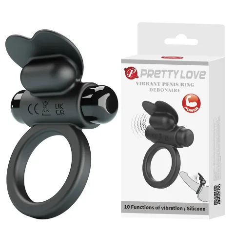 Эрекционное кольцо — Pretty Love Vibrant Penis Ring Debonaire Black
