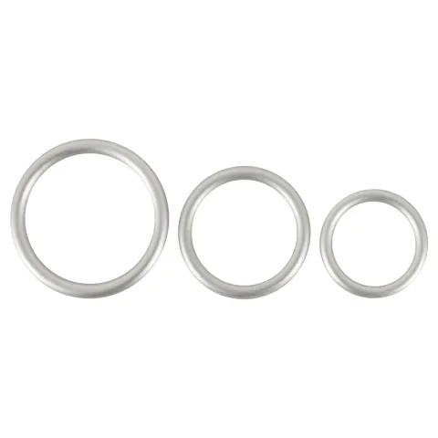 Набір ерекційних кілець - Metallic Silicone Cock Ring Set