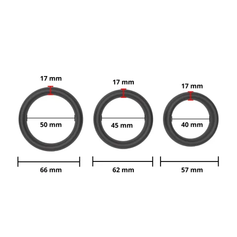 Набір ерекційних кілець - Erospace Men’s Play Set Of 3 Cock Rings B9