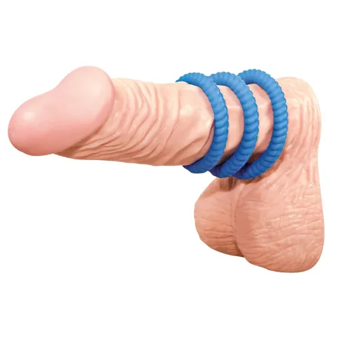 Набор эрекционных колец — Lust 3 Blue