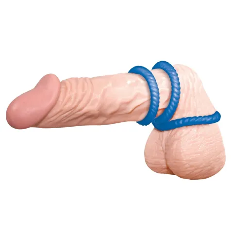 Набор эрекционных колец — Lust 3 Blue