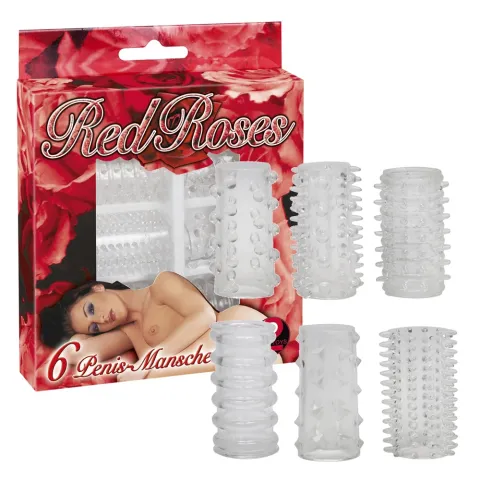 Набір насадок - Red Roses Penis Sleeves, 6 шт.